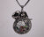 Tribal Collection Black Elephant Necklace Pendant With Floating Charms