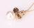 Tribal Collection Pearl White and Black Flower Gold Necklace