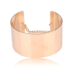 Beautiful Round Gold Bangle with Chain Bracelet