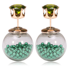 Gum Tee Tribal Earrings - Floating Caviar Green