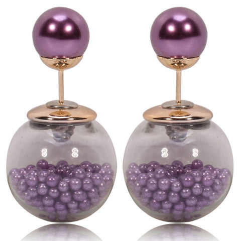 Gum Tee Tribal Earrings - Caviar Collection Purple