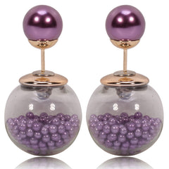 Gum Tee Tribal Earrings - Caviar Collection Purple