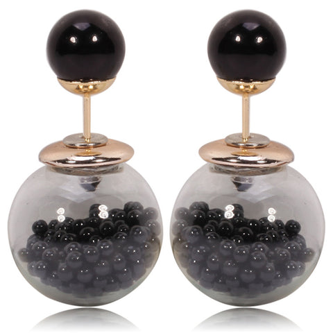 Gum Tee Tribal Earrings - Caviar Collection Black