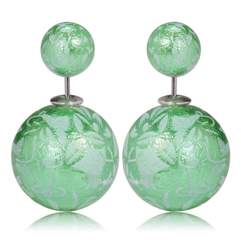 Gum Tee Misses Style Tribal Earrings - Oriental Green