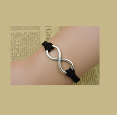 Rope Bracelet Black and Gold Infinity