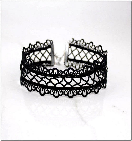 1pc Black Lace Choker Necklace Gothic Style Collarbone Chain Jewelry