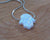 Lucky White Opal Hamsa Hand Silver Necklace