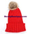 Tight Knitted Skull Pom Beanie - Red