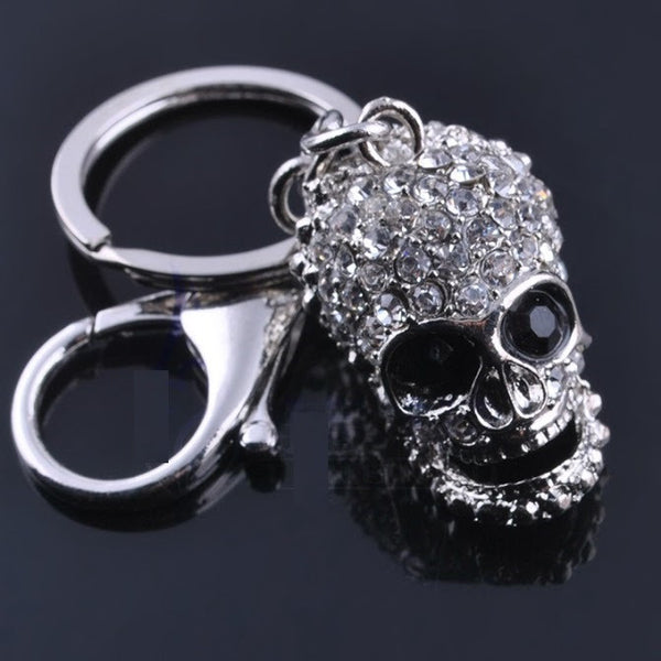 Silver Skull Keychain.
