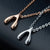 Beady Wishbone Necklace - White Gold