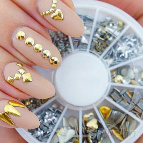 Gold and Silver Nail Decor Kit 120 Pieces