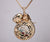 Tribal Collection Gold Elephant Necklace Pendant With Floating Charms