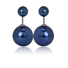 Dior Tribal Earrings Metallic Navy Blue