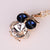 Owl Collection Gold and Swarovski Crystal Featuring BLUE Eyes