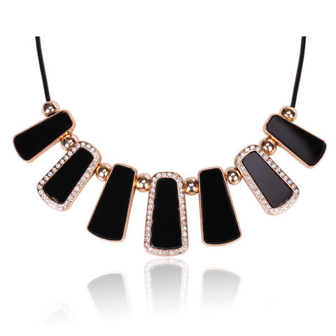 Tribal Collection Black Gold and Crystal Tribal Necklace Black Necklace