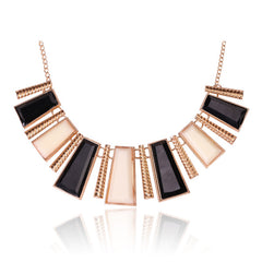 Tribal Collection Necklace Chunky Black White and Gold