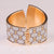 Beautiful Assymetrical 8's Gold Bangle Bracelet with Diamond Dust Look