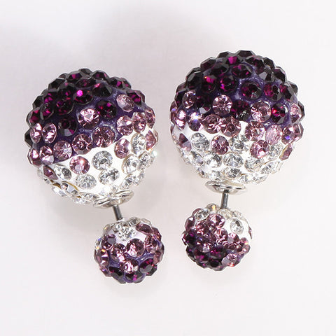 Misses Gum Tee Style Tribal Earrings  - Crystal Drip Purple