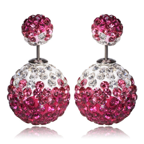 Misses Gum Tee Style Tribal Earrings  - Crystal Drip Rose Pink