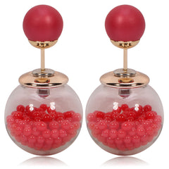 Gum Tee Tribal Earrings - Caviar Collection Red