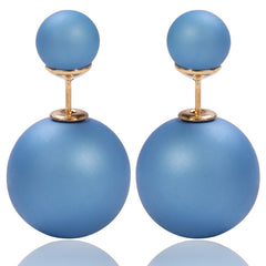 Misses Gum Tee Style Tribal Earrings  - Matte Medium Blue