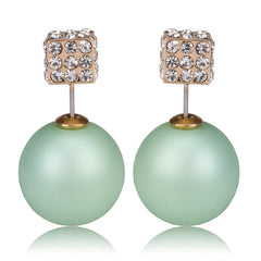 Gum Tee Tribal Earrings - Crystal Dice and Matte Mint Green