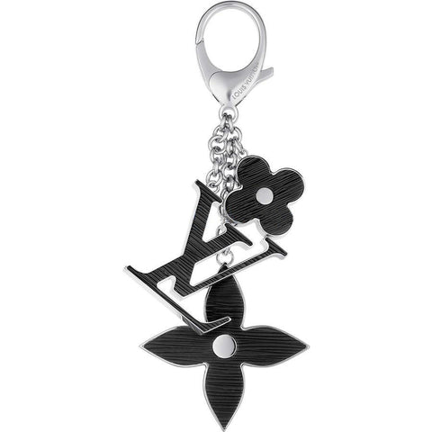 Beady LogoZ Design Bag Tag Keychain Silver & Black