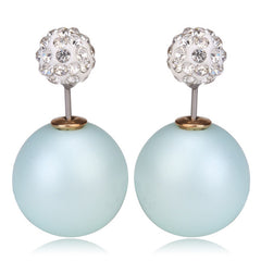Gum Tee Misses Style Tribal Earrings - Crystal Mix Baby Blue