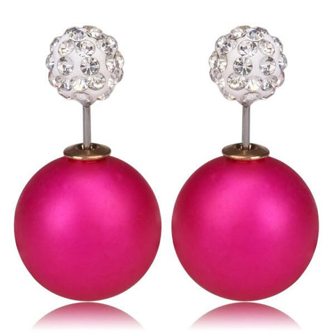 Gum Tee Misses Style Tribal Earrings - Crystal Mix Matte Fuschia
