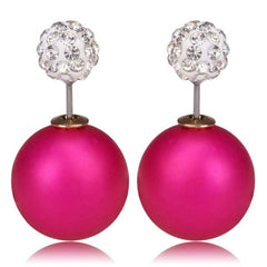 Gum Tee Misses Style Tribal Earrings - Crystal Mix Matte Fuschia