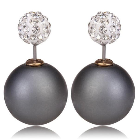 Gum Tee Misses Style Tribal Earrings - Crystal Mix Matte Gray