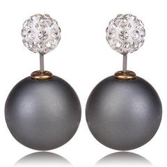Gum Tee Misses Style Tribal Earrings - Crystal Mix Matte Gray