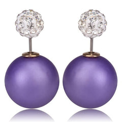 Gum Tee Misses Style Tribal Earrings - Crystal Mix Matte Purple