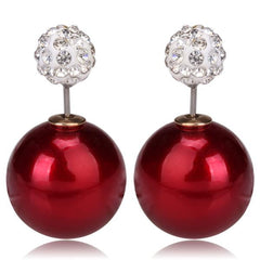 Gum Tee Misses Style Tribal Earrings - Crystal Mix Metallic Red