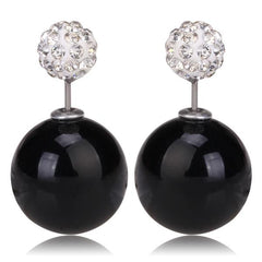 Gum Tee Misses Style Tribal Earrings - Crystal Mix Pearl Black