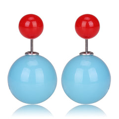 Gum Tee Misses Style Tribal Earrings - Jelly Blue & Red