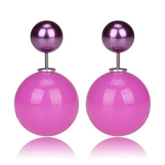 Gum Tee Misses Style Tribal Earrings - Jelly Purple & Metallic Purple
