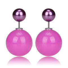 Gum Tee Misses Style Tribal Earrings - Jelly Purple & Metallic Purple