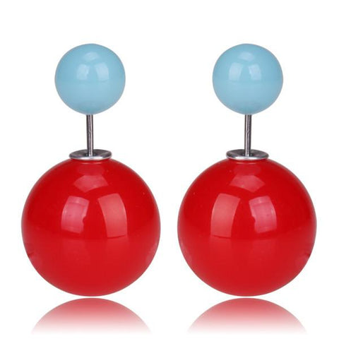 Gum Tee Misses Style Tribal Earrings - Jelly Red & Jelly Baby Blue