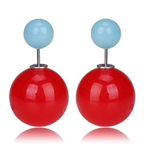 Gum Tee Mise en Style Tribal Earrings - Jelly Red & Jelly Baby Blue