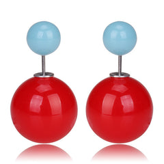 Gum Tee Misses Style Tribal Earrings - Jelly Red & Jelly Baby Blue