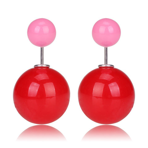 Gum Tee Misses Style Tribal Earrings - Jelly Red & Jelly Baby Pink