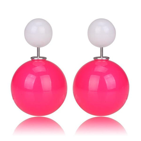 Gum Tee Misses Style Tribal Earrings - Jelly Rose Pink & Jelly White
