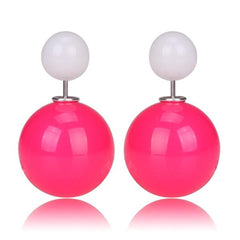 Gum Tee Misses Style Tribal Earrings - Jelly Rose Pink & Jelly White
