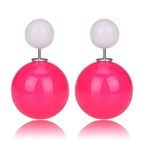Gum Tee Misses Style Tribal Earrings - Jelly Rose Pink & Jelly White