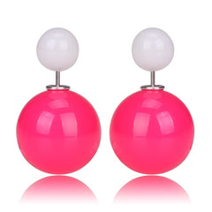 Gum Tee Misses Style Tribal Earrings - Jelly Rose Pink & Jelly White