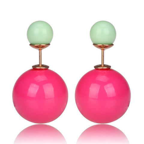 Gum Tee Mise en Style Tribal Earrings - Jelly Rose Pink & Pastel Light Green