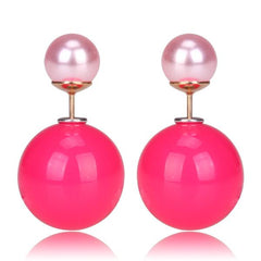 Gum Tee Misses Style Tribal Earrings - Jelly Rose Pink & Metallic Baby Pink