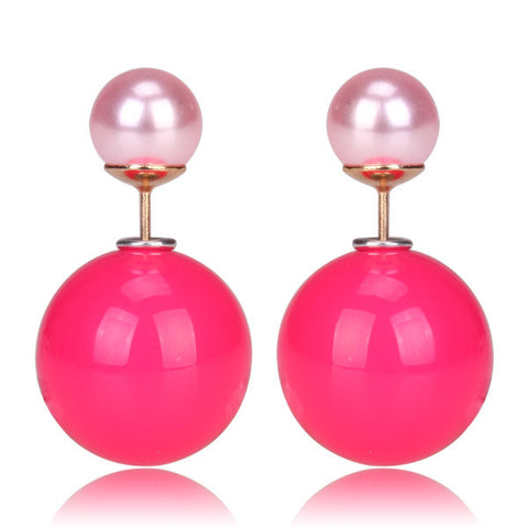 Gum Tee Misses Style Tribal Earrings - Jelly Rose Pink & Metallic Baby Pink
