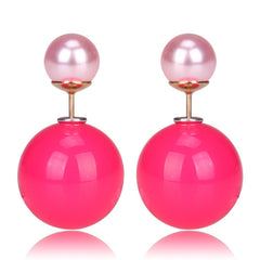 Gum Tee Misses Style Tribal Earrings - Jelly Rose Pink & Metallic Baby Pink
